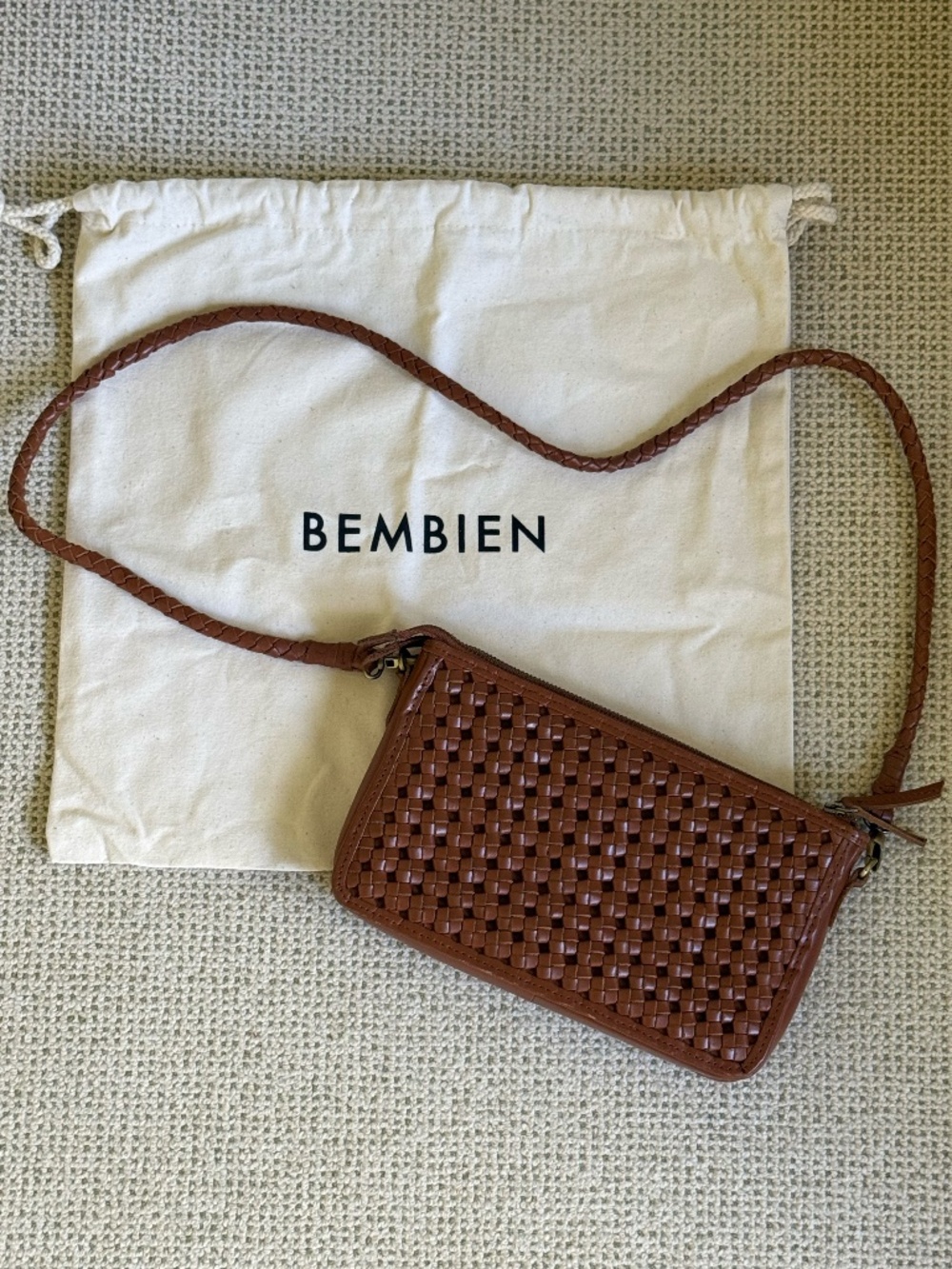 Bembien Nora Crossbody Woven Leather Purse in Sienna - Picture 2 of 13